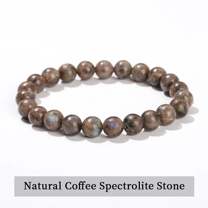 Natural Stone Beaded Bracelet - Obsidian, Fluorite & Quartz Healing Stretch Jewelry for Men & Women