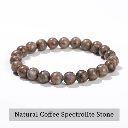 Natural Stone Beaded Bracelet - Obsidian, Fluorite & Quartz Healing Stretch Jewelry for Men & Women
