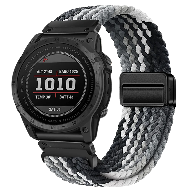 Elastic Nylon Quick Fit Strap for Garmin — 22mm & 26mm Enduro 2 Wristband for Fenix 5/5X Plus/6/6X Pro/7/7X Pro, Tactix 7 Pro