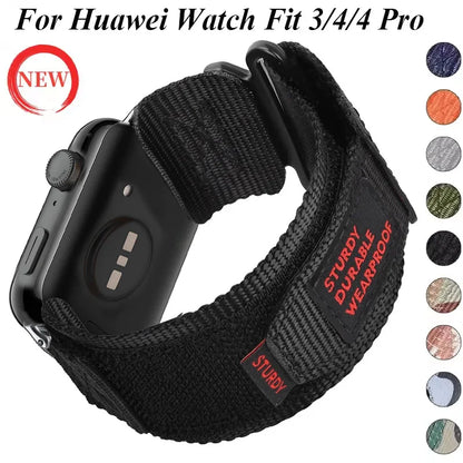 Nylon Loop Strap for Huawei Watch – Sports Band Compatible with Fit1, Fit2, Fit3, Fit4 & Fit4 Pro