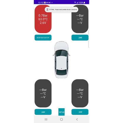 Car TPMS Bluetooth 5.0 Tire Pressure Monitoring System – Motorcycle & Car Tyre Sensor with iOS/Android App Display