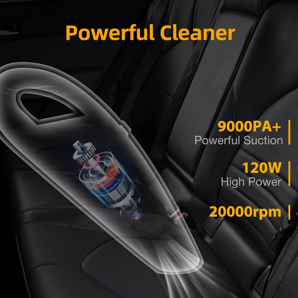 Wireless Handheld Vacuum Cleaner – Powerful Cyclone Suction, Rechargeable Quick-Charge for Car, Home & Pet Hair