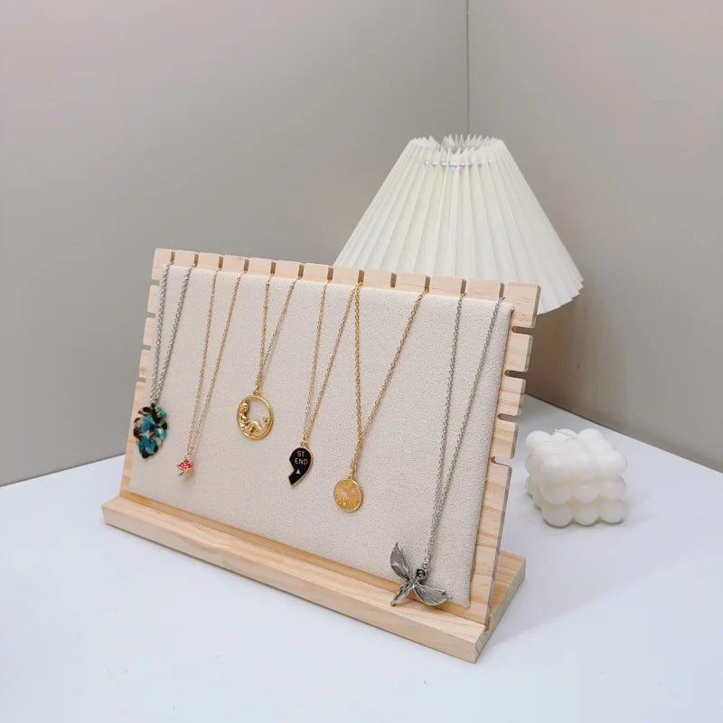 Creative Solid Wooden Necklace Display Frame – Pendant Support Jewelry Display Stand