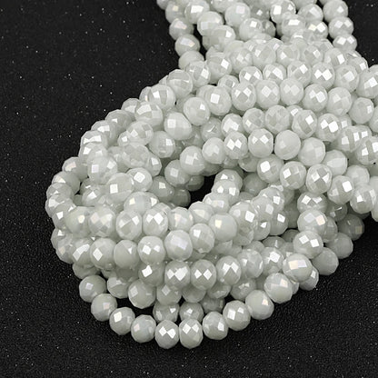 Flat Faceted Crystal Glass Beads Strand – 3–10mm Spacer Beads for DIY Jewelry & Necklace Making