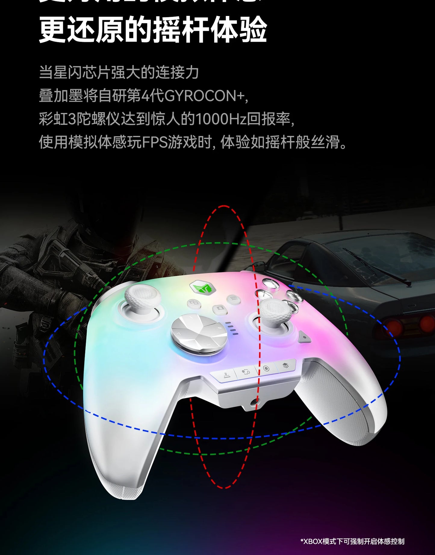 Bigbigwon Rainbow3 Wireless Game Controller Charging Base – RGB Magnetic Dock for PC Gaming