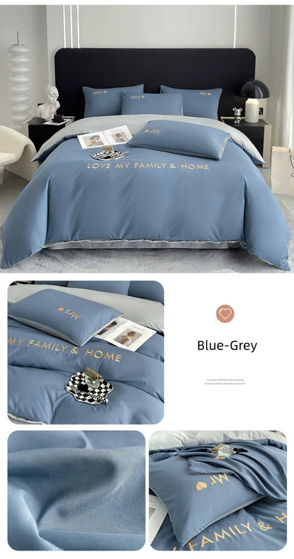 Nordic Luxury Egyptian Cotton Bedding Set - King, Queen, Double, Twin Size with Sheet, Duvet Cover & Pillowcases