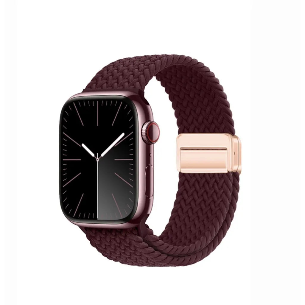 Nylon Braided Watch Band for Apple Watch – Compatible with Series SE, 3–10 & Ultra (38–49mm Adjustable Sport Strap)