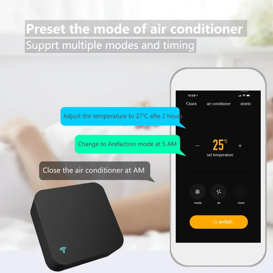 Tuya WiFi IR Remote Control - Universal Air Conditioner & TV Blaster for Smart Home, Alexa & Google Compatible