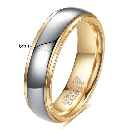 Classic 4/6mm Tungsten Wedding Band – Rose Gold Curved Stainless Steel Ring for Men & Women Couples Jewelry