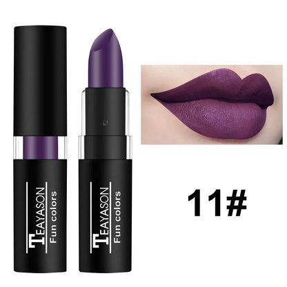 Punk Dark Wine Red Waterproof Lipstick – Easy Color Matte Red Lip Gloss for Facial & Body Painting
