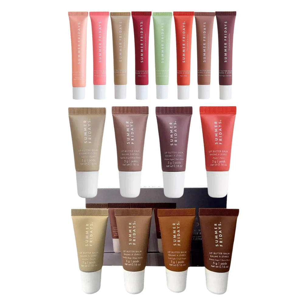 Summer Fridays Mini Lip Gloss Set – Vanilla Beige Moisturizing Lip Balm, Transparent & Smooth Makeup