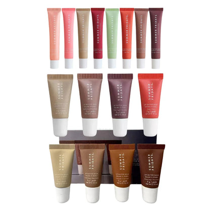 Summer Fridays Mini Lip Gloss Set – Vanilla Beige Moisturizing Lip Balm, Transparent & Smooth Makeup