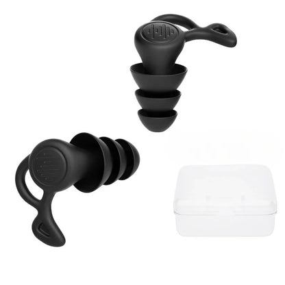 3-Layer Reusable Silicone Earplugs – Waterproof Noise-Cancelling Ear Plugs for Sleeping, Swimming, Diving & Surfing
