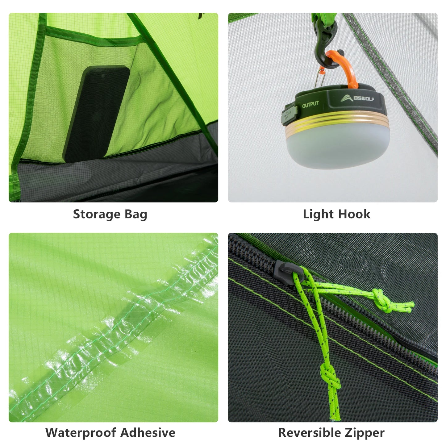 BISINNA 2-Person Ultralight Camping Tent – 20D 380T Nylon, Double Layer Waterproof Backpacking Tent for Hiking & Travel with Free Mat