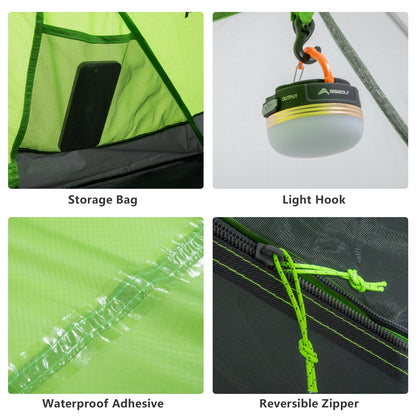 BISINNA 2-Person Ultralight Camping Tent – 20D 380T Nylon, Double Layer Waterproof Backpacking Tent for Hiking & Travel with Free Mat