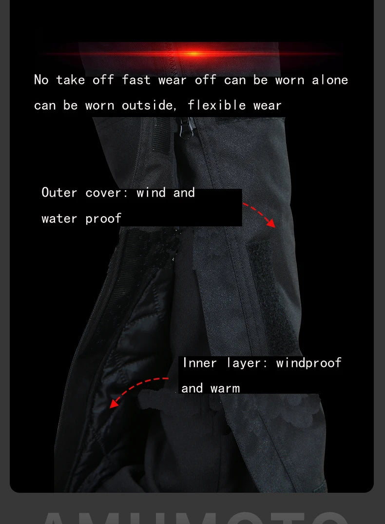 AMU Motorcycle Quick Take Off Pants – Waterproof, Windproof, Thermal Protective Gear for Men & Women