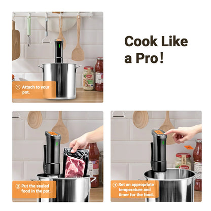 INKBIRD ISV-200W Wi-Fi Sous Vide Precision Cooker – Powerful Durable Stainless Steel Immersion Circulator