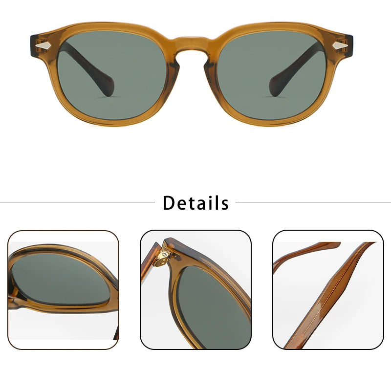 CATERSIDE Retro Round Sunglasses — Luxury Punk Pin Temple Shades for Men & Women, Sports, Leisure & Party UV400 Eyewear