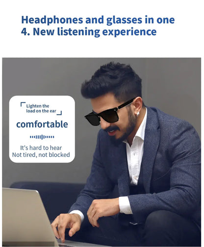 Hiwego Camera Smart Music Sunglasses – Wireless Bluetooth Headset with HIFI Sound, Earphones, Hands-Free Call & Driving Glasses
