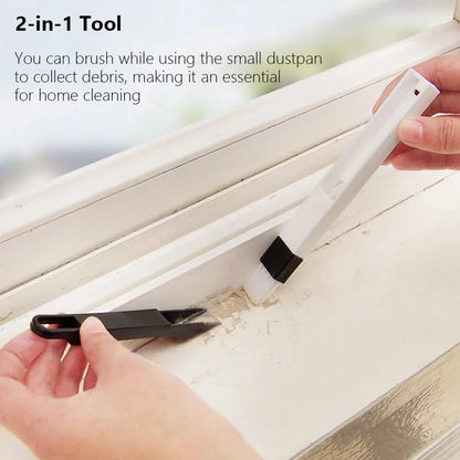 2-in-1 Multifunctional Cleaning Brush - Portable Window Track, Door Groove, Keyboard, and Dust Cleaning Tool