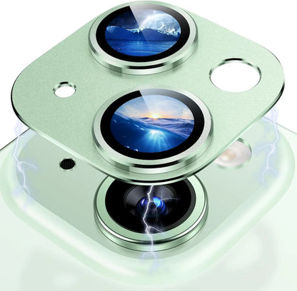 Titanium Gray Metal Camera Lens Protector - Premium Glass Protection Cover for iPhone 15 Pro Max, 14 Pro & 13 Series