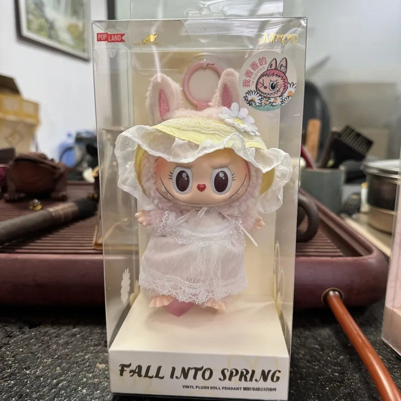 Mokoko Sweetheart Pink Labubu Doll Pendant — Cute 1:1 Replica Ornament, Christmas Gift for Kids