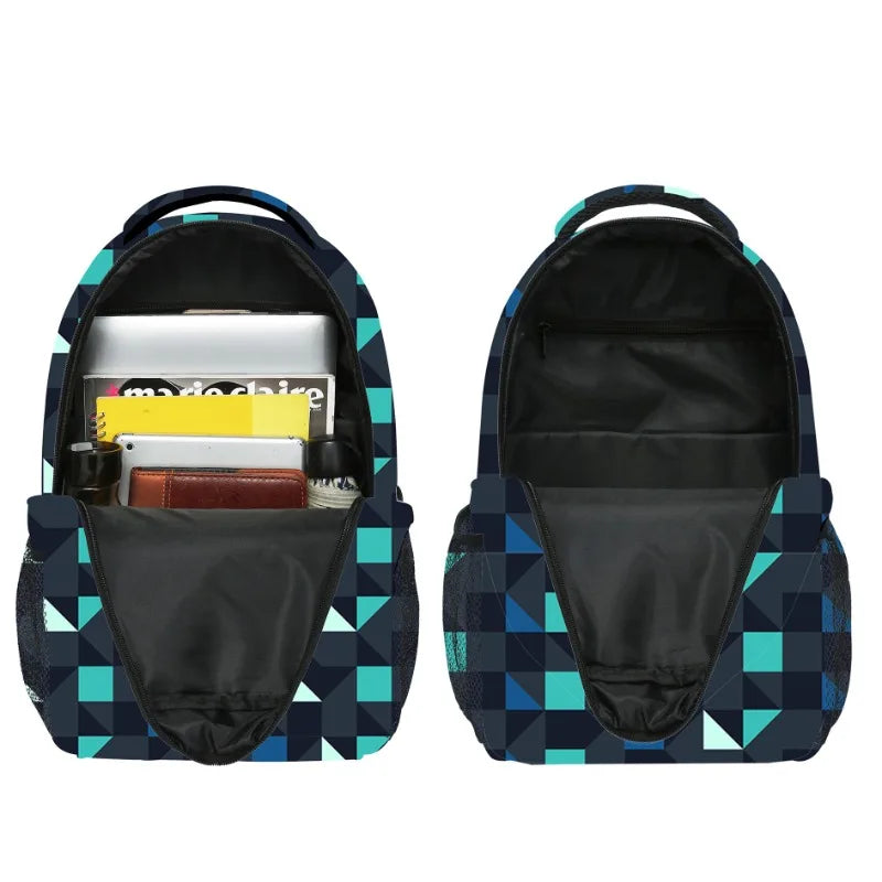 3pcs Roblox Cartoon Print Bag Set – School Backpack, Lunch Bag & Pencil Case for Students, Birthday Gift Set