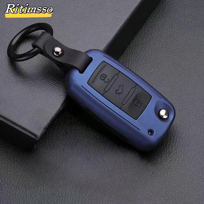Carbon Fiber Matte Folding Car Key Case for VW – Fits Polo, Bora, Tiguan, Passat, Golf 6, Lavida, Scirocco, 3-Button Accessories