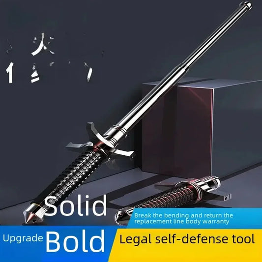 3-Cavity Stick Self-Defense Car Window Breaker - Portable Emergency Wolf-Tooth Stick for Extendable Car Safety
