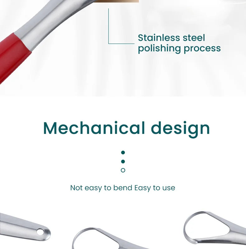 Y-Kelin Stainless Steel Tongue Scraper – Oral Cleaner Brush for Fresh Breath and Hygiene Care