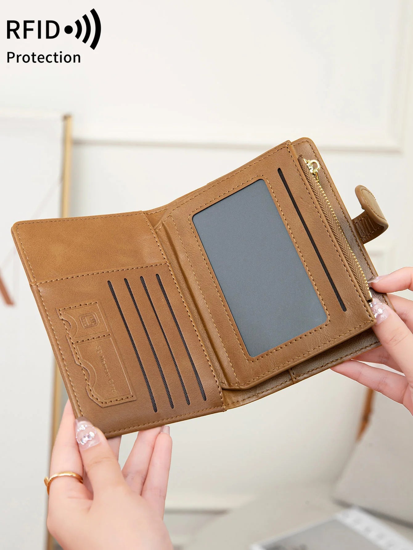 Multi-Functional RFID Anti-Theft Passport Bag – PU Leather Wallet with Multi Card Slots & Large Capacity