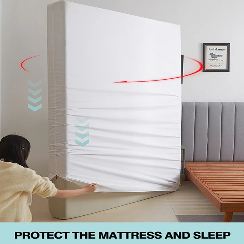 Waterproof Mattress Protector with Zipper - Soft, Breathable & Noiseless Cover for Single, Double, Queen, or King Size Bed