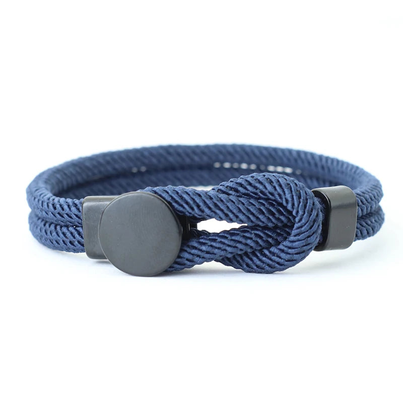 Men’s Double Layer Rope Bracelet – 4mm Nylon Cord Lucky Red Thread Pulsera, 3 Sizes Gift for Him