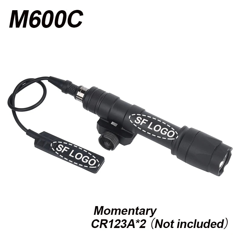PEQ-15 Tactical SureFire M600C/M300A Flashlight — AR15 Airsoft Dual Control Switch with Red/Green/Blue Laser, Hunting Accessory