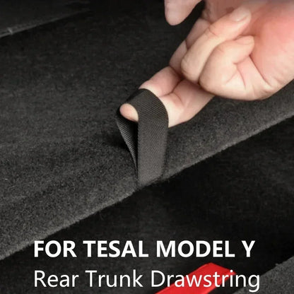 Rear Trunk Drawstring Rope for Tesla Model Y (2021-2024) – Tailgate Handle Pull Strap Car Organizer Accessory