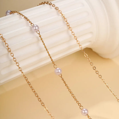 LATS Pearl Choker Necklace for Women – Double Layer Heart Pendant Jewelry Gift
