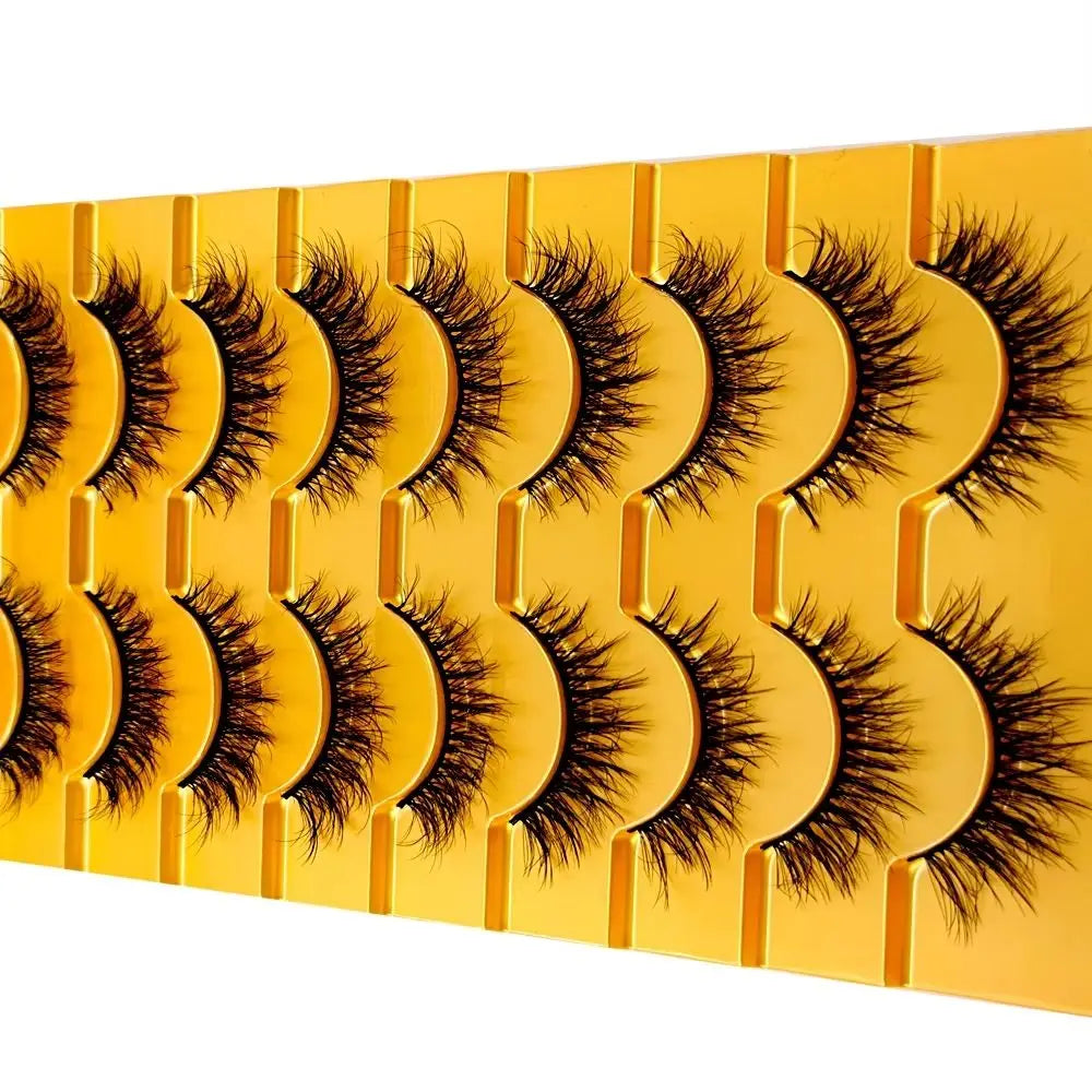 5/10 Pairs 3D Mink False Eyelashes – Wispy Handcrafted Full Strip Short Natural Lashes for Makeup