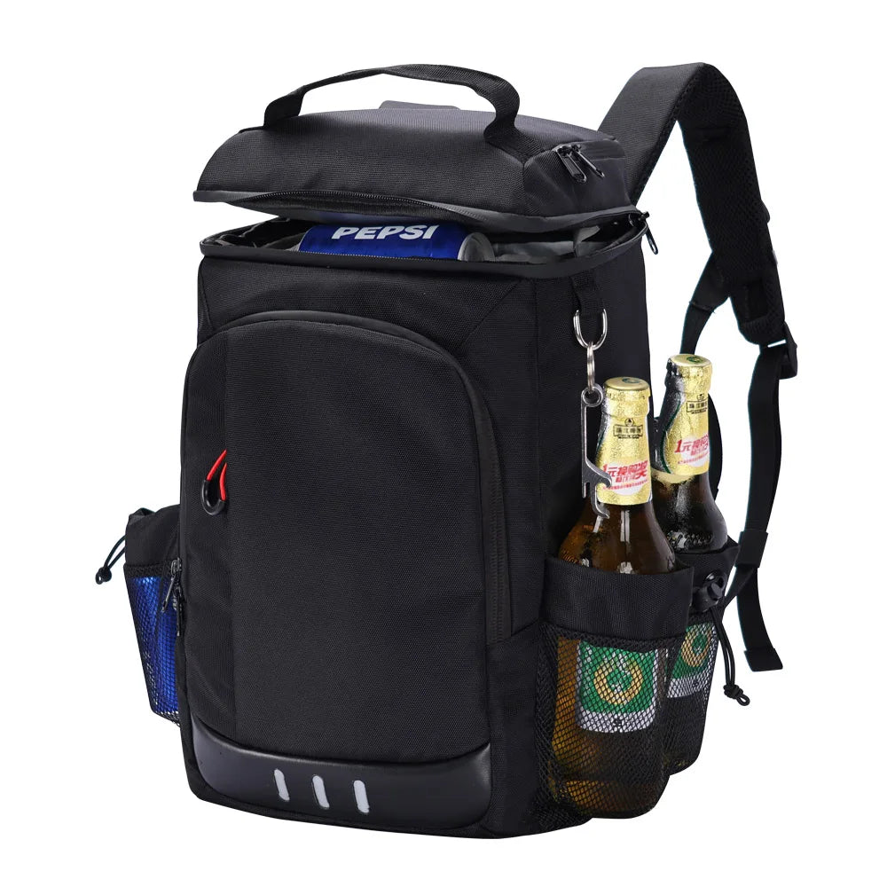 Large Capacity Insulated Cooler Backpack – Leakproof Picnic & Camping Thermal Lunch Bag with Bottle Opener for Hiking and Outdoor Travel