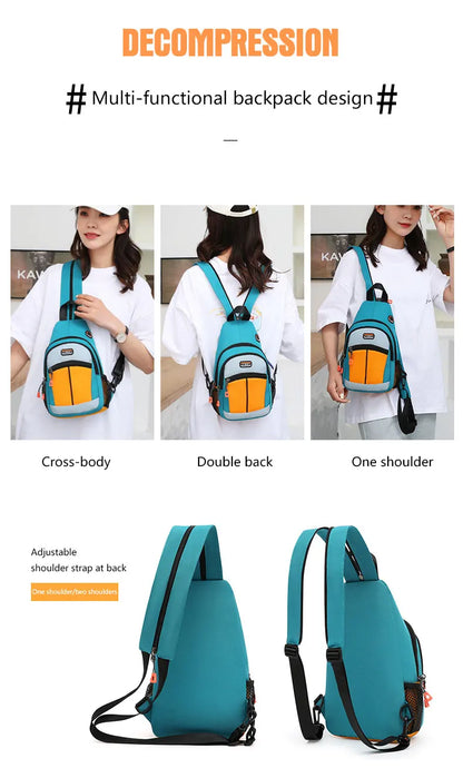 Unisex Chest Bag – Multifunctional Crossbody Backpack for One or Two Shoulder Wear