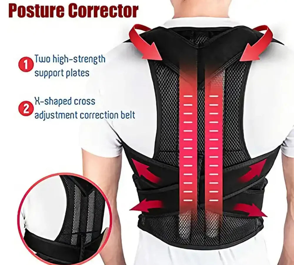 Back Posture Corrector Belt — Shoulder Support & Spine Brace for Upper & Lower Back Pain Relief | Clavicle Posture Vest