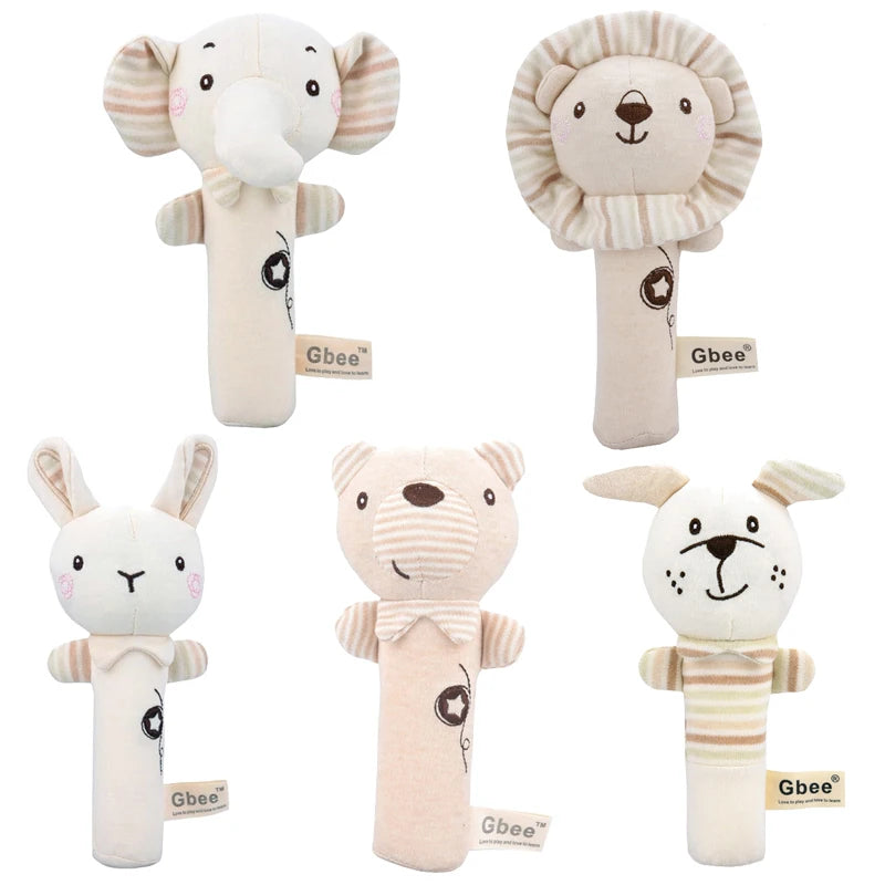 Baby Plush Rattle Crib Mobile – Cartoon Animal Bed Bell Toys for 0-12 Months, Infant Toddler Early Educational Newborn Gift