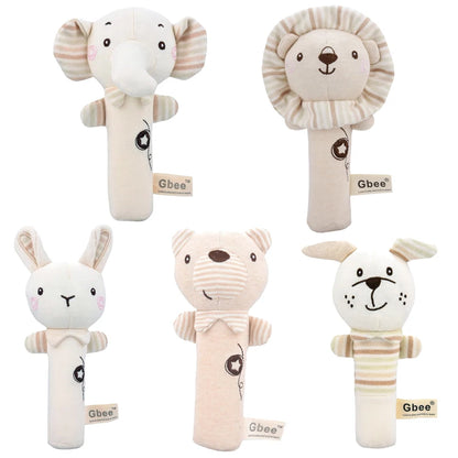 Baby Plush Rattle Crib Mobile – Cartoon Animal Bed Bell Toys for 0-12 Months, Infant Toddler Early Educational Newborn Gift