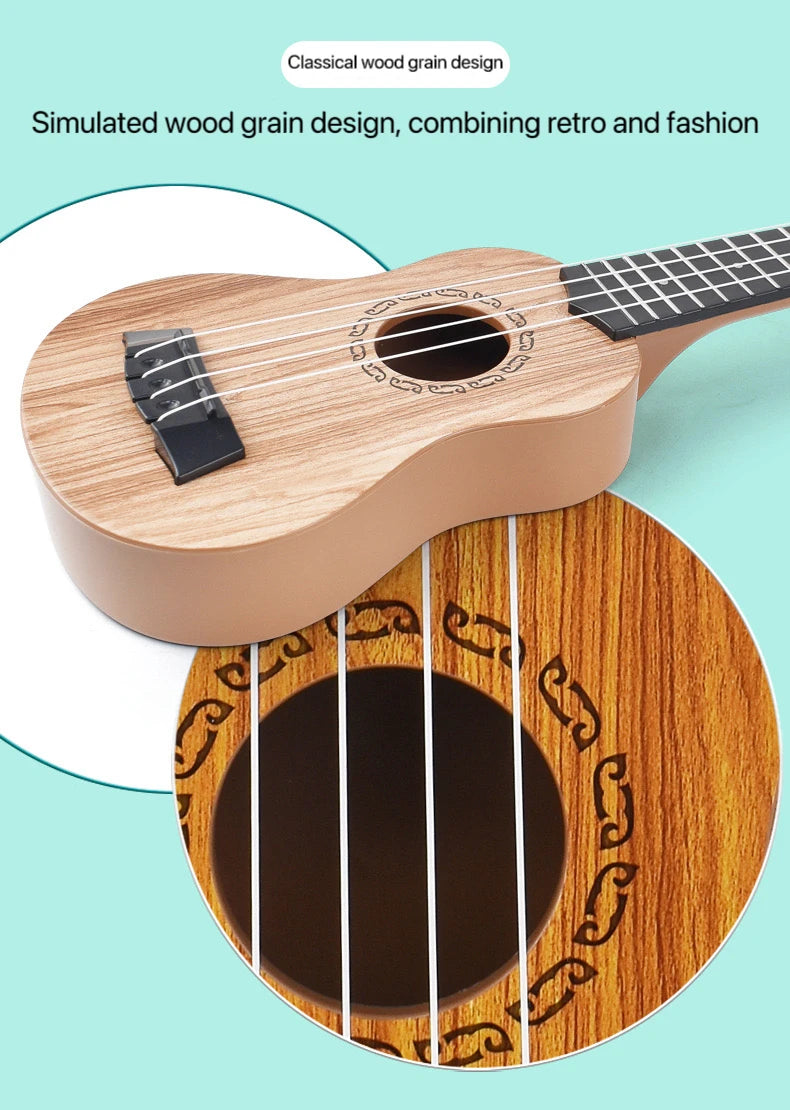 35cm Children’s Toy Guitar – Playable Beginner Instrument with Paddles, Simulated Ukulele Music Toy