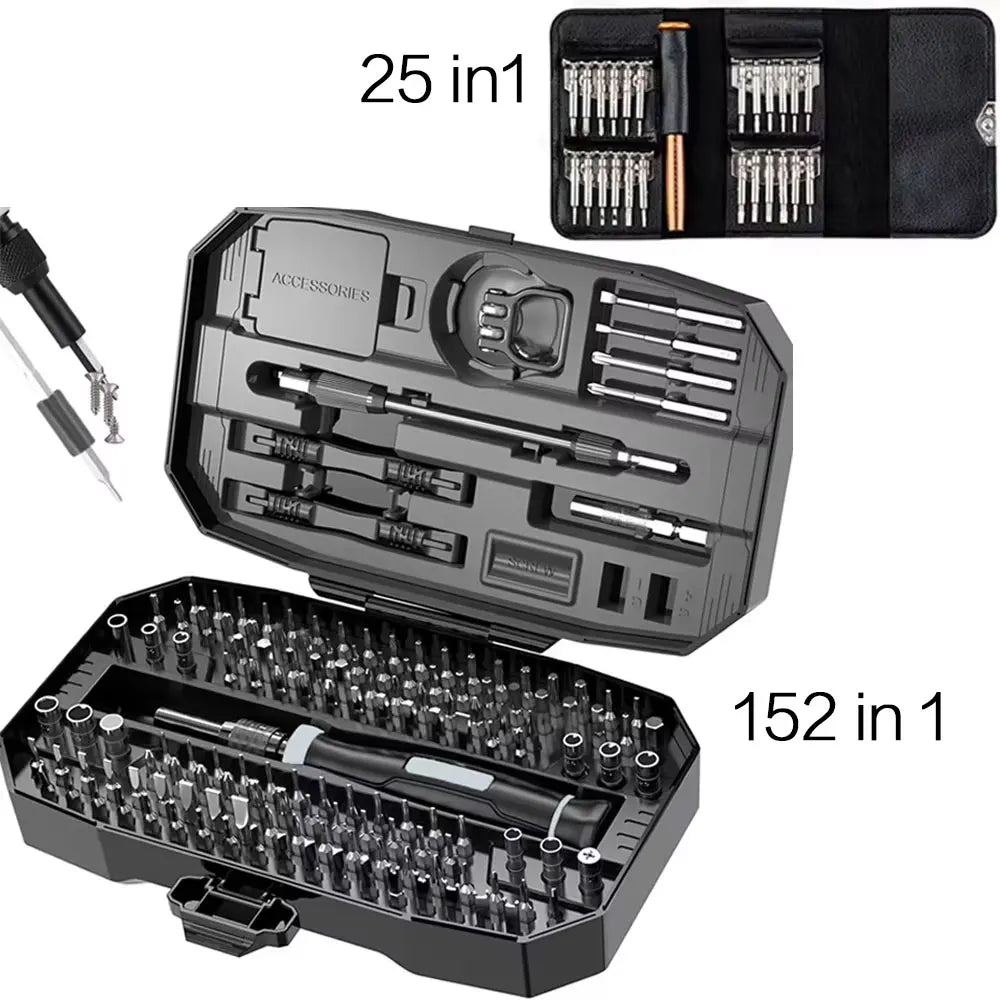 152/25-in-1 Precision Screwdriver Set – Professional Laptop & Computer Repair Kit with T5/T6 Torx Drivers