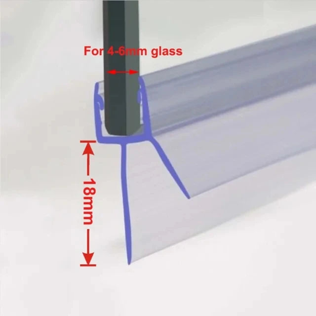 Shower Glass Door Seal Strip - 4–6mm Rubber Weatherproof Seal for Bath Screens and Glass Doors