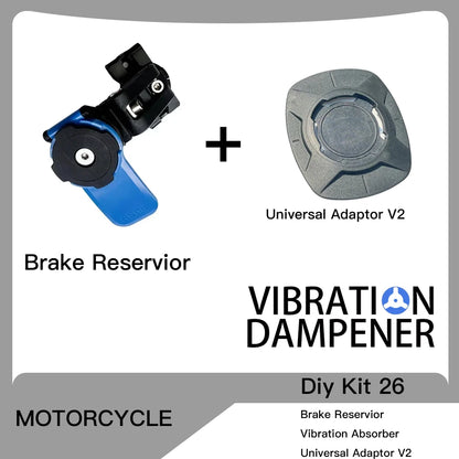 Motorcycle Handlebar Stem Fork Phone Mount — Vibration Dampener with MAG Universal Adapter, Wireless Charger & Mirror Brake Compatible