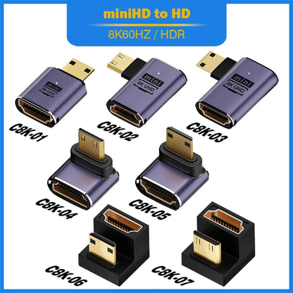 HDMI-Compatible Cable Adapter – Mini/Micro HDMI to HDMI 2.1 Converter, 48Gbps, 8K60Hz, 4K120Hz for PS4, PS5, Laptop, PC, Projector