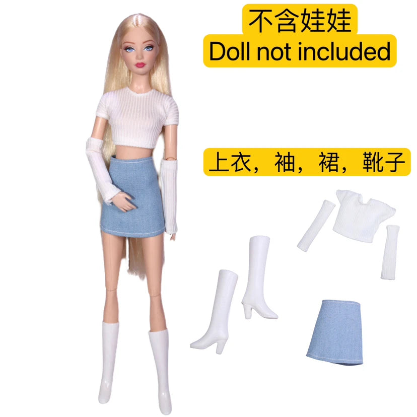 Doll Clothes for 30cm Barbie – Skirt, Outerwear, Pants & Shoes Accessories