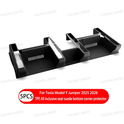 Tesla Model Y Juniper 2025–2026 Metal Logo Door Sill Protectors – Front and Rear Anti-Kick Threshold Guard Strips
