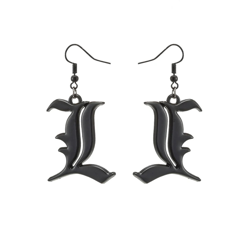 Death Note Anime Book Drop Earrings - Black L Cosplay Jewelry Birthday Gift